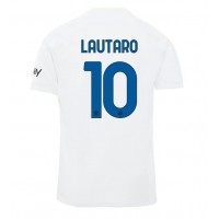 Billiga Inter Milan Lautaro Martinez #10 Borta fotbollskläder 2023-24 Kortärmad
